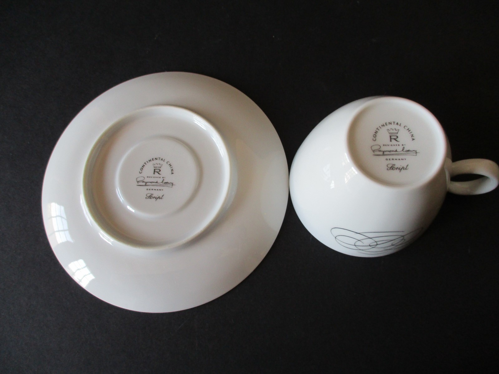 5 Rosenthal Continental China Script Cups & Saucers Germany