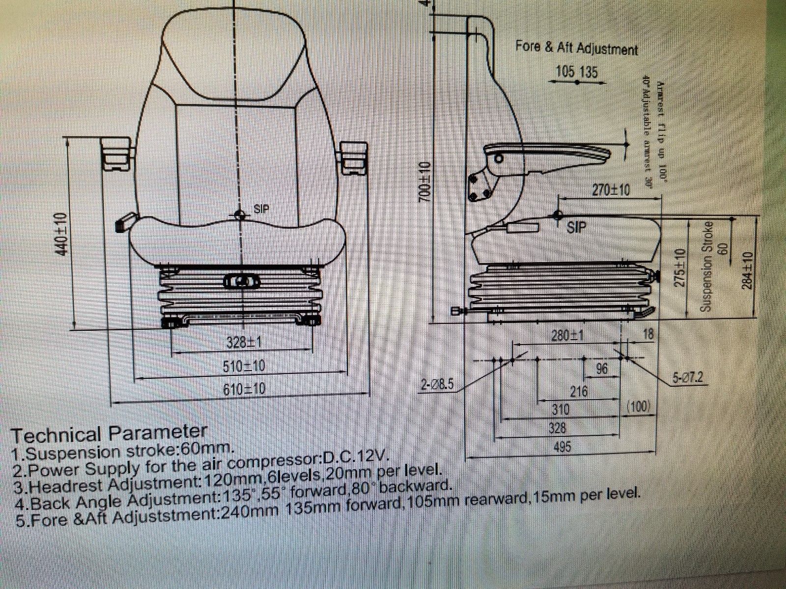 Universal Air Ride Tractor Seat  NO OPS SWITCH