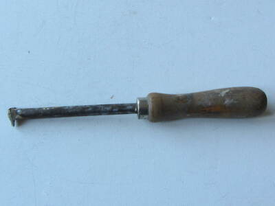 Vintage  Triangular Paint Scraper Wood Handle 9'' End to End 1/2'' Blade Edge