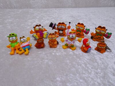 11 x Garfield Design Kunststoff Figur - Vintage - Sammlung Konvolut