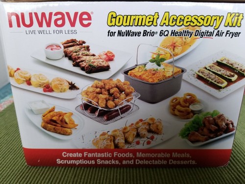 NuWave Brio Air Fryer Accessory Kit 6 Qt. 37233 - Cookbook included! -NEW!!!