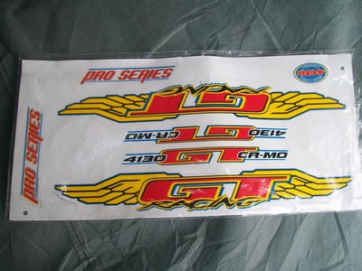 Nos Gt Pro Series Bmx Bike Bicycle Stickers Decals Set Decals Stickers