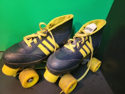 Vintage 70's COLT Black Yellow Roller Derby Skates Size 5 M