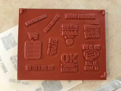 STAMPIN UP DESIGNER TEE RUBBER STAMP SET - NEVER USED - WORDS SAYINGS PHRASES