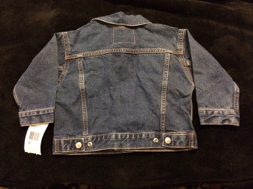 Levi's Dark Denim Jean Trucker Jacket Kids Youth 2T Child Snap Red Tab NEW
