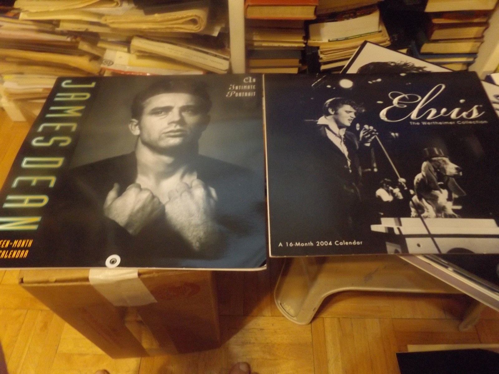 James Dean  & ELVIS  CALENDARS--LOT OF 8 ---ALL VG CONDITION