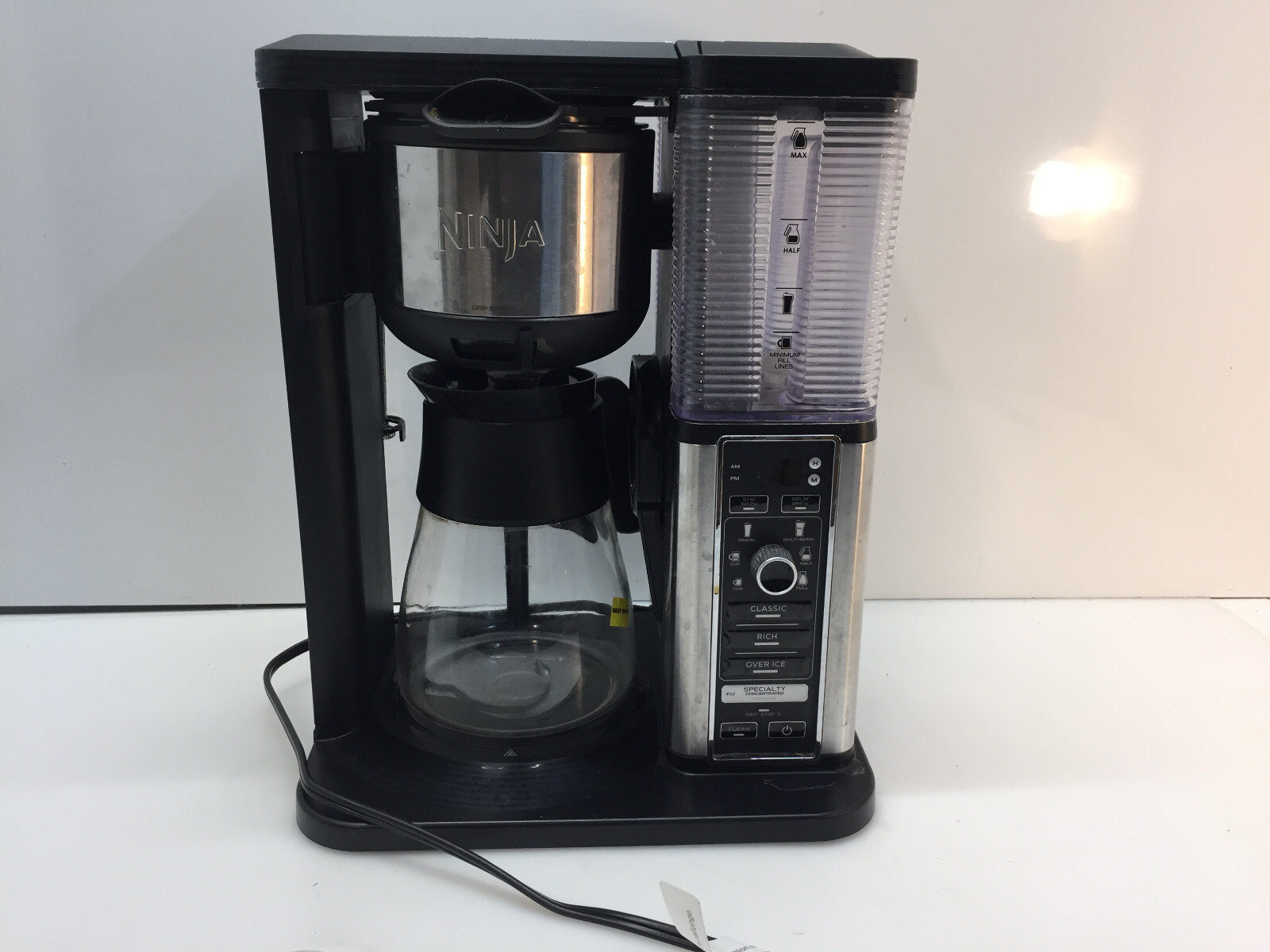 Ninja CM401 Specialty Fold-Away Frother Coffee Maker with Glass Carafe