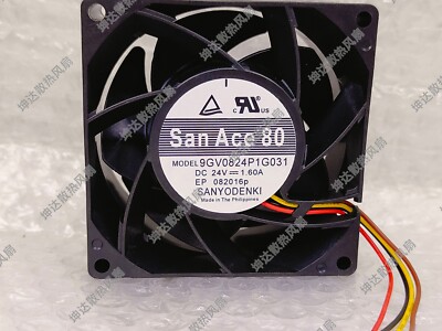 1 pcs  Sanyo Fan 9GV0824P1G031  DC24V 1.60A 8038 8CM 4-wire inverter cooling fan