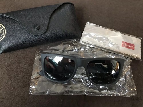 Ray Ban Sunglasses RB4165 852/88 Rubber Grey / Grey Mirror 55mm...New In Box