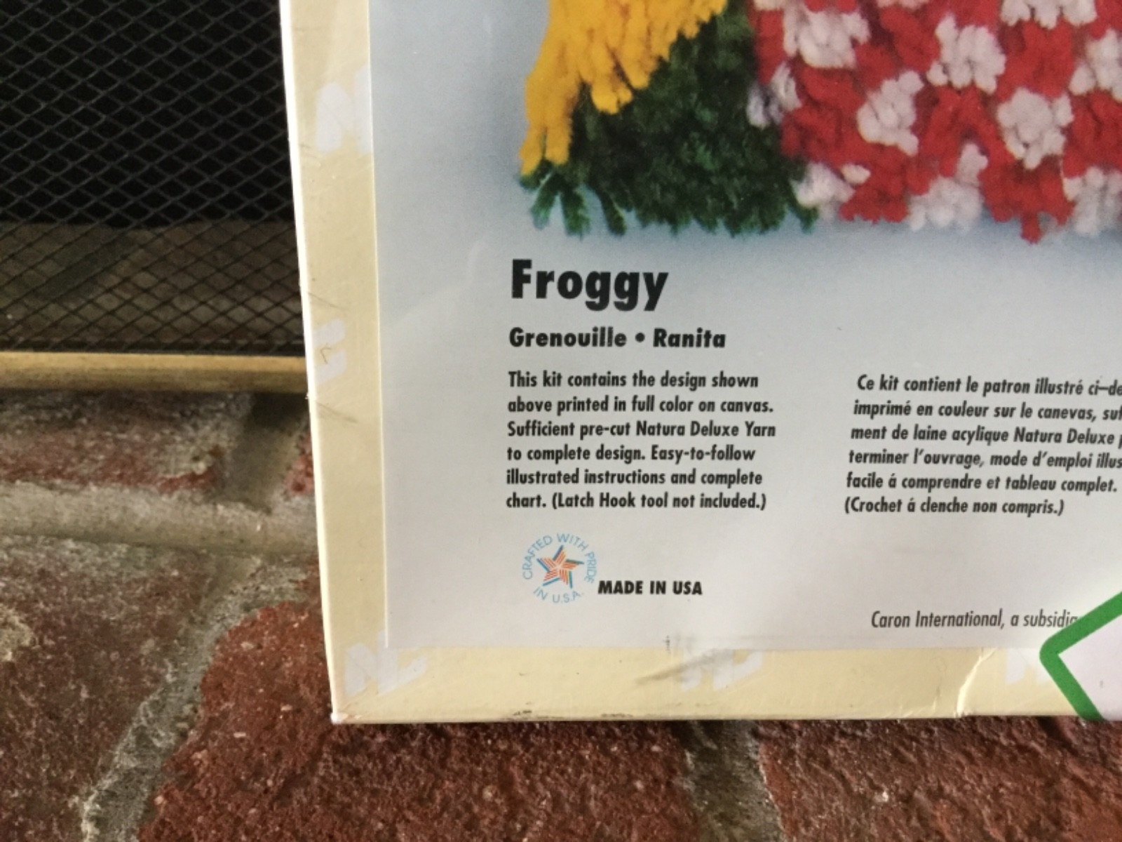 Vtg New Sealed National Yarn Crafts Latch Hook Rug Kit Frog In Bow Tie Froggy