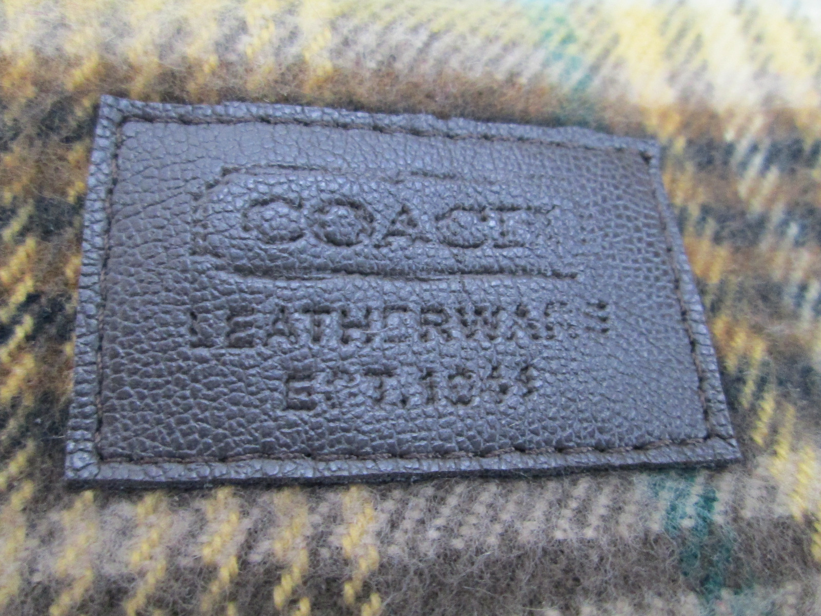 Men's COACH Cashmere & Wool Plaid Fringe SCARF 63