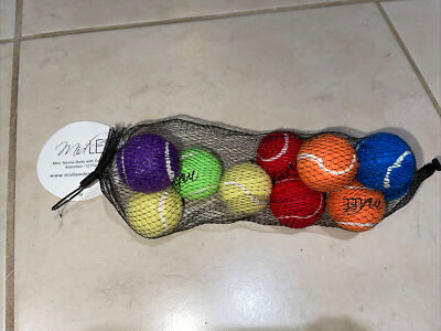 Midlee Mini 1.5'' Dog Tennis Balls with Squeaker, Set of 12 Solid Colors NEW