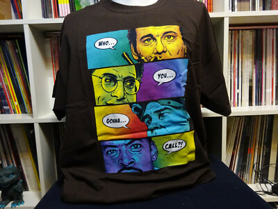 Ghostbusters Who You Gonna Call? XL brown t-shirt Nerd Block Shirt Punch X-Large