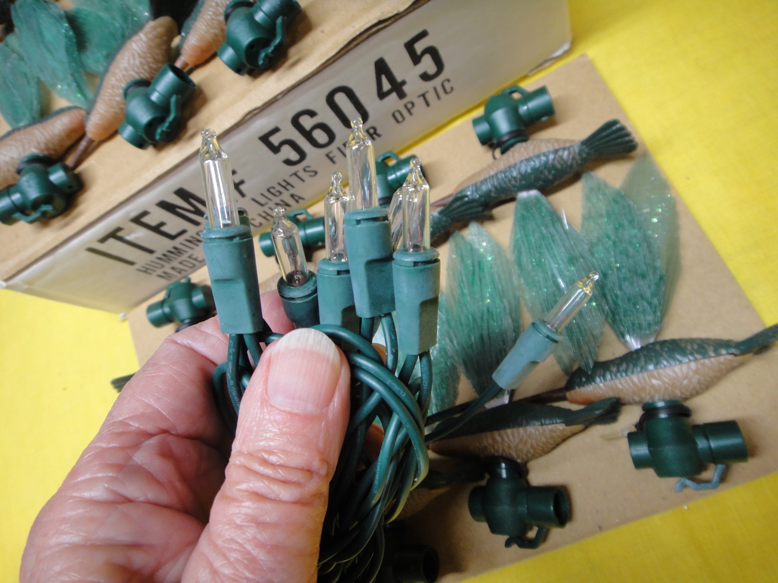 Set of 15 Humming Bird String Lights Fiber Optic Wings