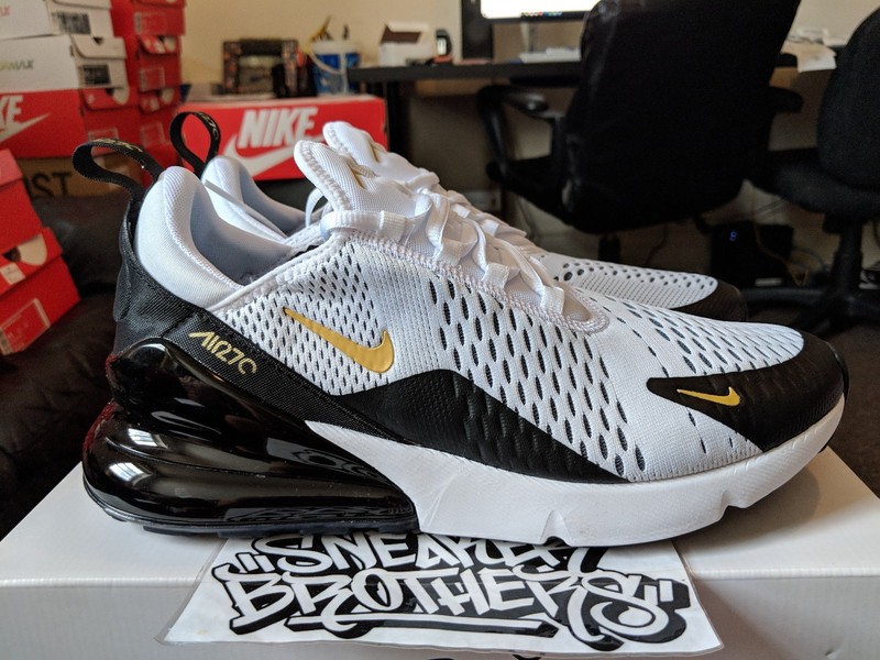 Men S Shoes Nike Air Max 270 White Metallic Gold Black Av72 100 Sz 10 Cosys Cc