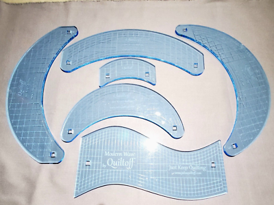 Collection of Curved Longarm Quilting Rulers 6 pieces by Julia Quiltoff