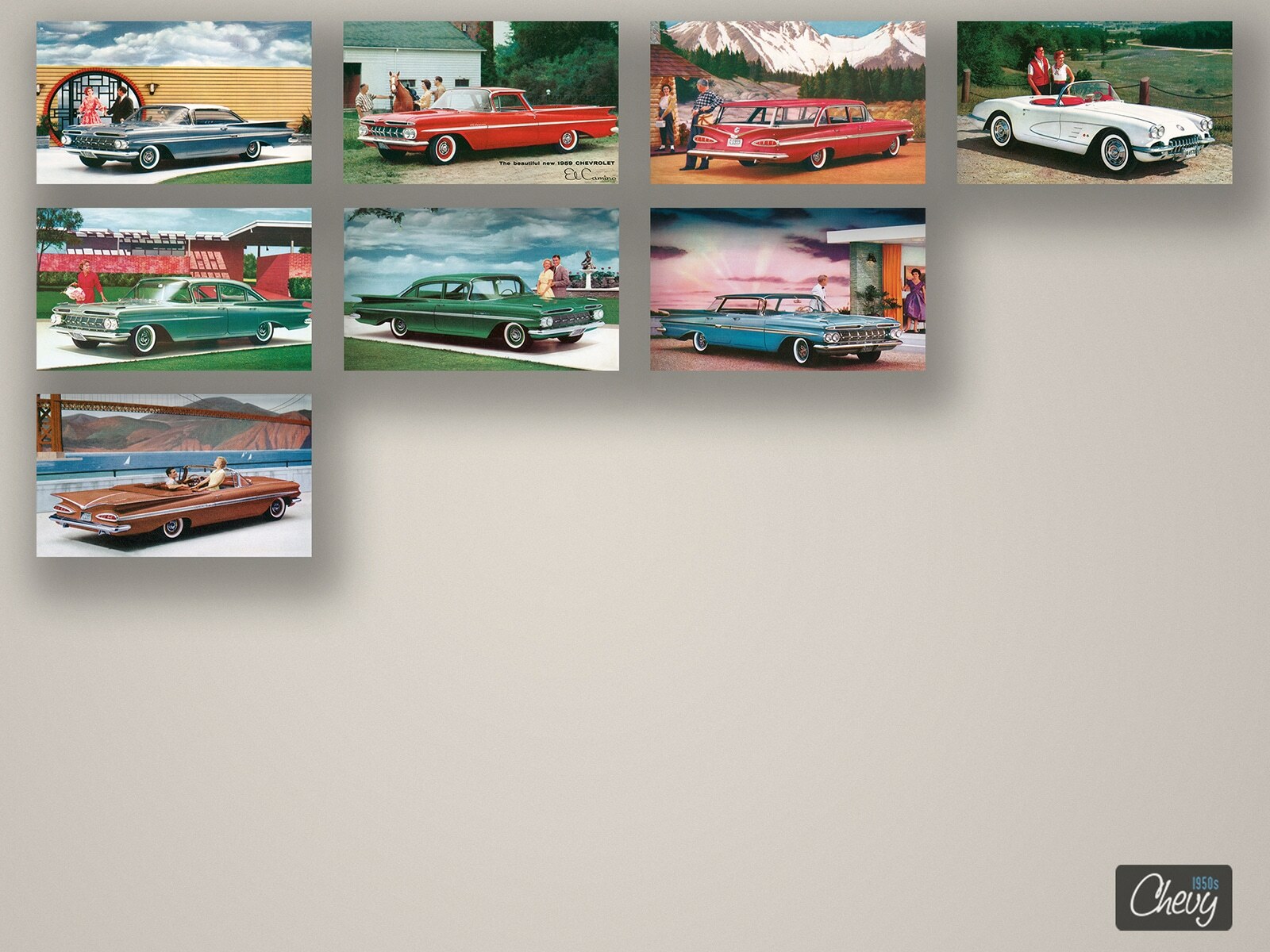 kzm様リクエスト 1/25 66 impala & 59 el camino 1959 Chevrolet Postcard Lot of 8/ Corvette, El Camino, Bel