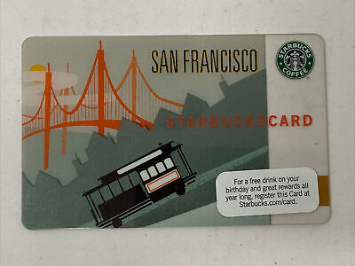 Rare STARBUCKS 2009 San Francisco Cable Car $0 No Value Collectible Gift Card