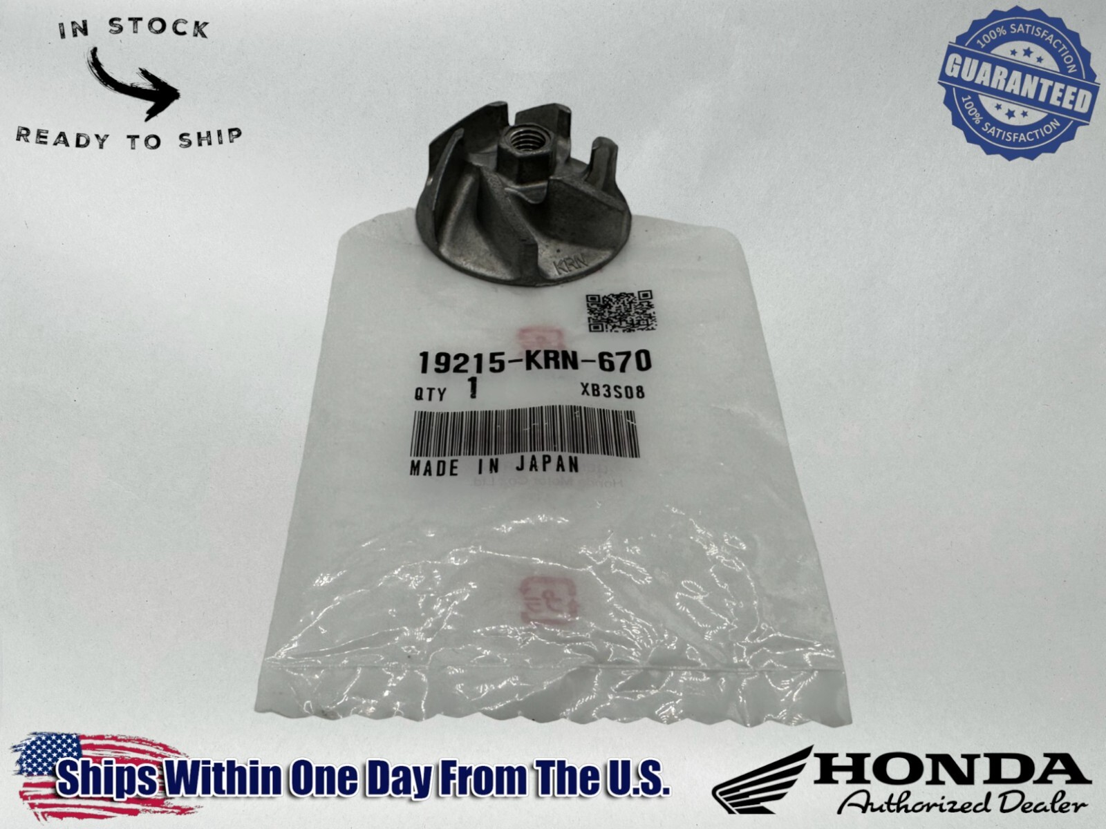Honda Genuine OEM Authentic Water Pump Impeller 19215-KRN
