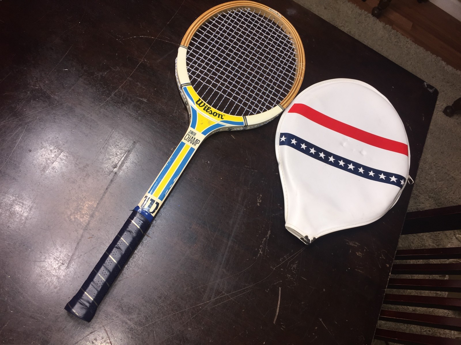 Vintage Wilson Junior Champ Tennis Racquet with cover