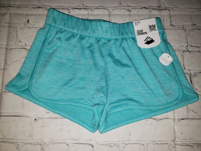 NWT XERSION Girls Size XXS 4/5 Aqua Athletic Quick Dry Shorts
