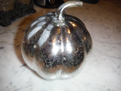 New Pottery Barn Antique Mercury Glass Pumpkin Small