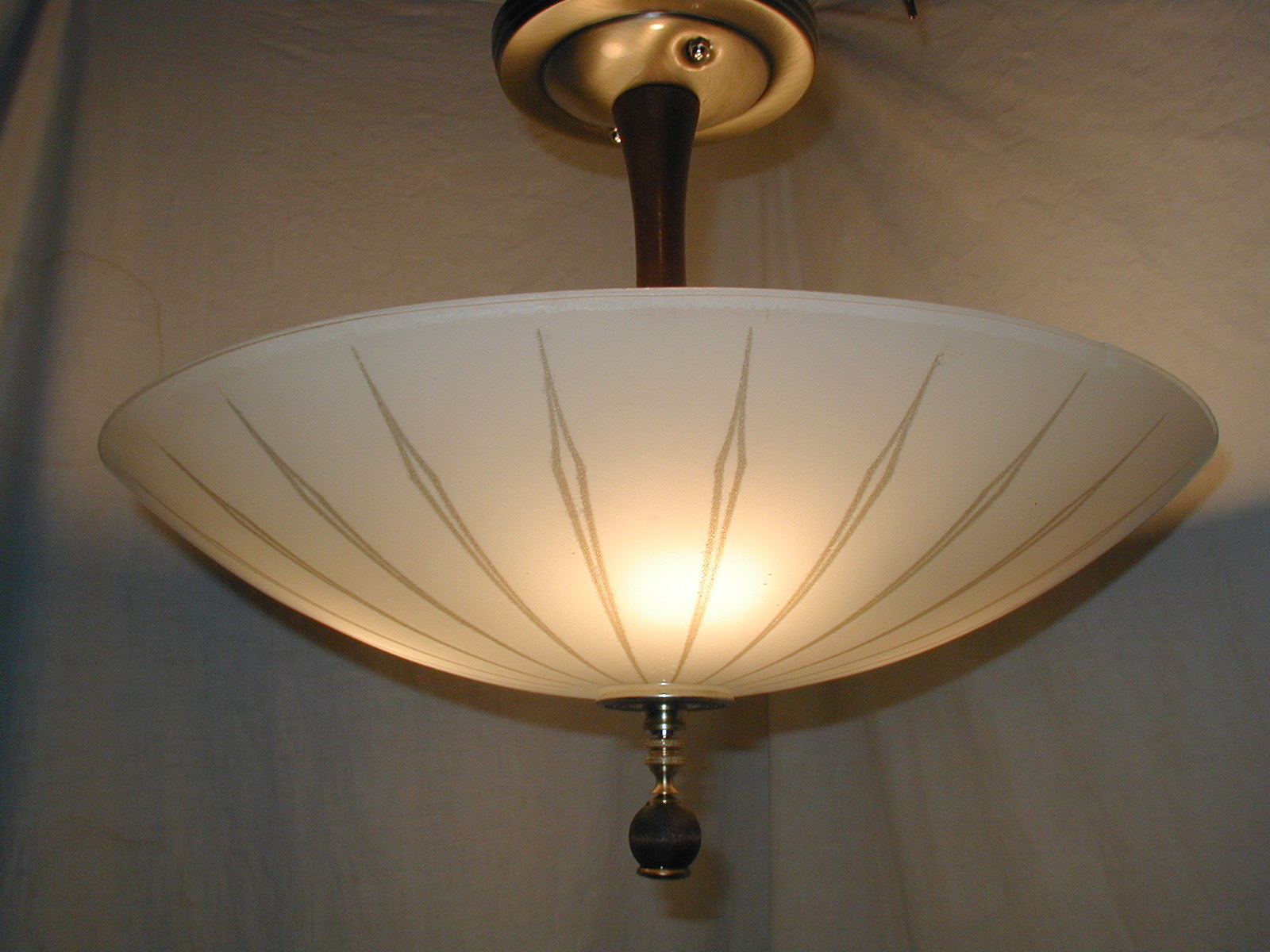 VTG 60s STARBURST SPUTNIK SPACE AGE GLASS SHADE MCM CHANDELIER 4 LIGHT FIXTURE