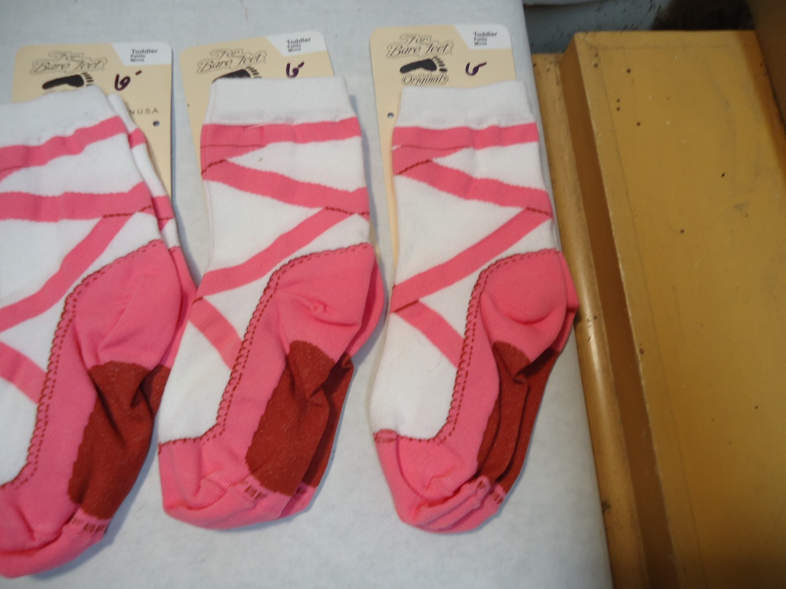 5 pair For Bare Feet Ballet Slipper Pattern Socks Toddler Size New w Tag NWT NR