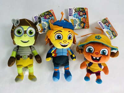 New! Lot of 3 - 8  Beat Bugs Plush Buzz, Jay & Crick With Tags