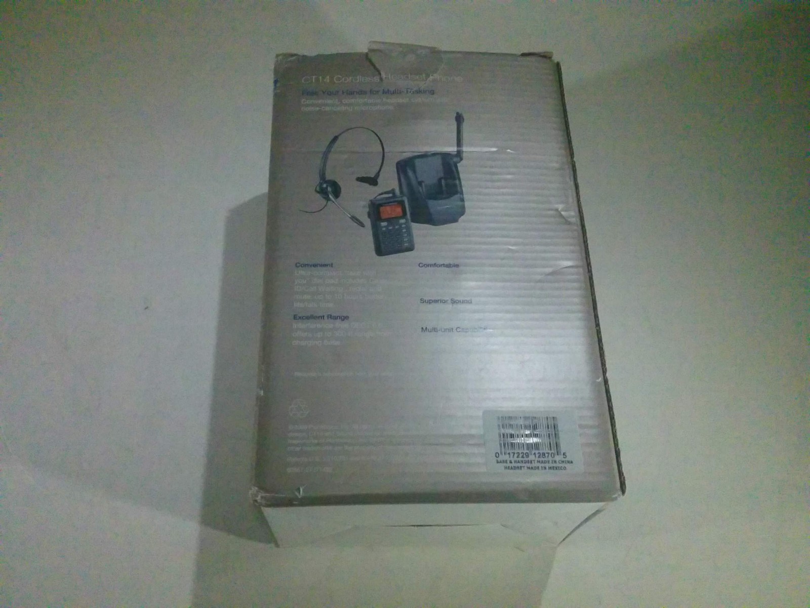 PLANTRONICS CT14 CORDLESS HEADSET PHONE DECT 6.0 LIGHTLY USED COMPLETE IN BOX
