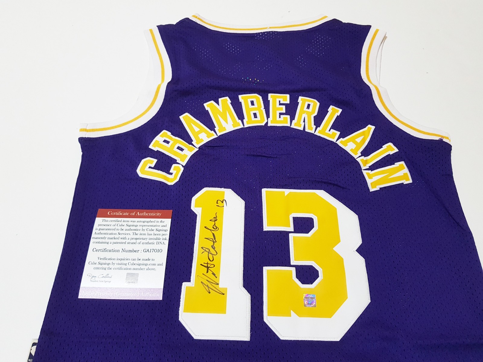 wilt chamberlain signed jersey