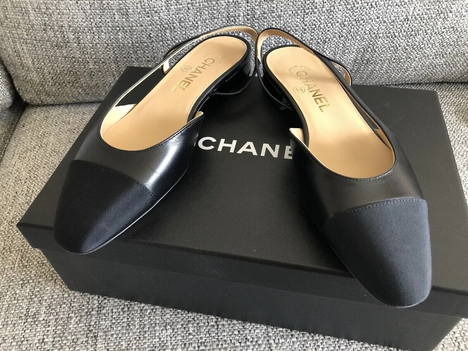 New Chanel Size 36 Goatskin Slingback Black Flat | eBay New Chanel Size 36 Goatskin Slingback Black Flat | eBay