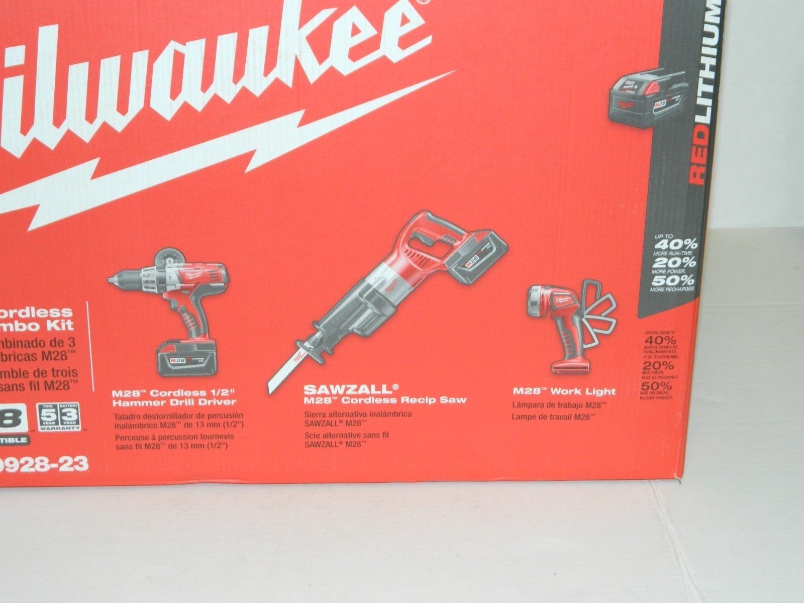 Milwaukee 0928-23 M28 28V Lithium-Ion Cordless 3-Tool Combo Kit