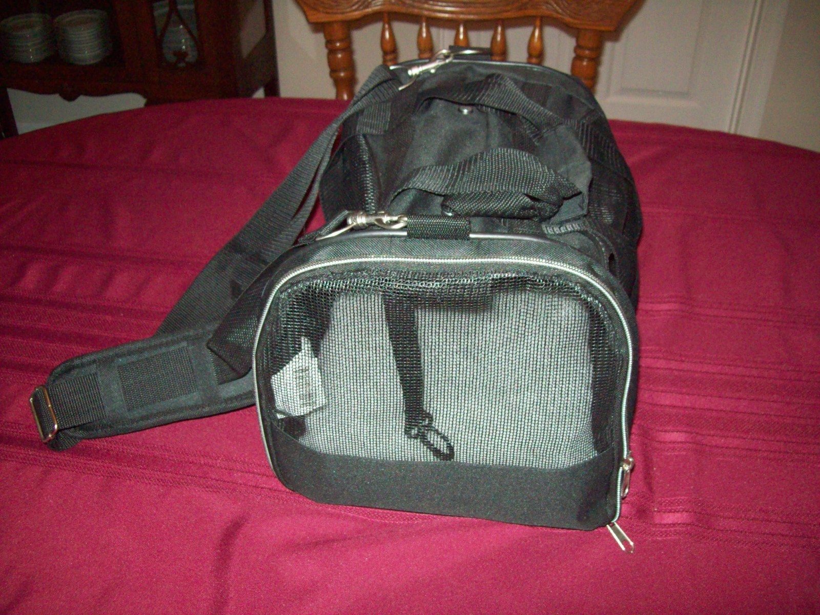 Travel Pet Carrier Small Black Tote Bag Soft Nylon Travel Mesh Bag Dog or Cat