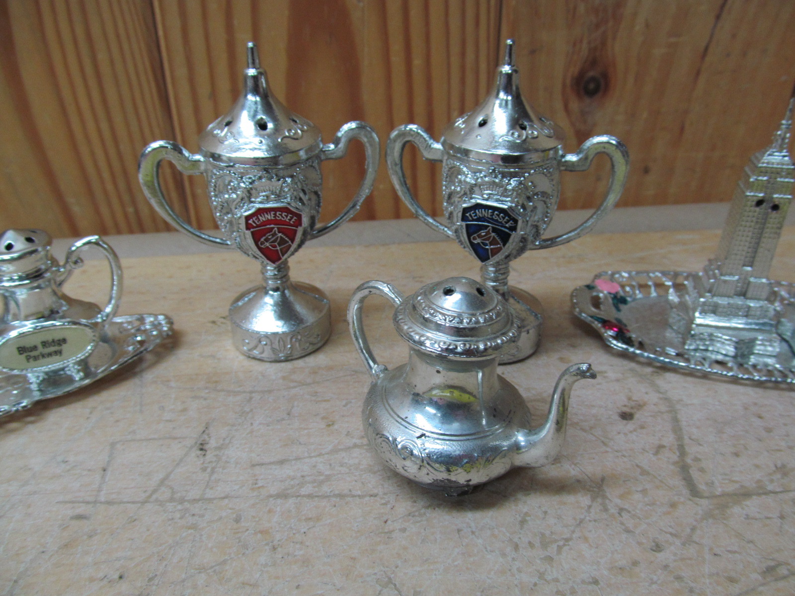 Vintage Souvenir Salt + Pepper Shaker Lot – New York Empire State Building Etc