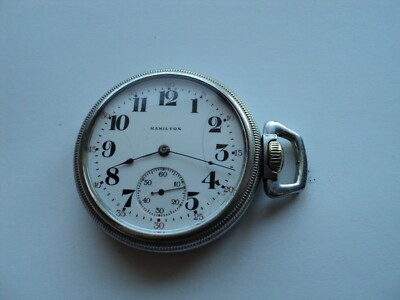 HAMILTON POCKET WATCH, 16 SIZE, 17 JEWEL MODEL 975L RUNS