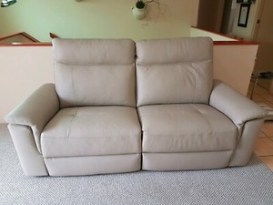 Nick Scali 2.5 seat Leather Lounge with dual electric ...