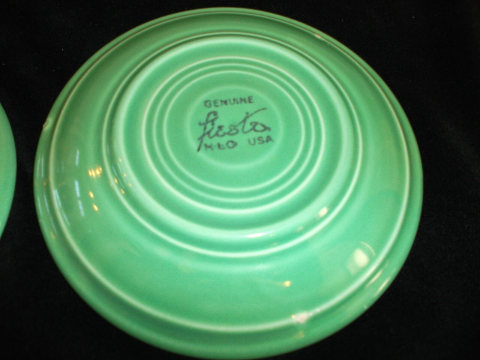 set of 2 VINTAGE FIESTA WARE CUP SAUCER ORIGINAL GREEN HOMER LAUGHLIN