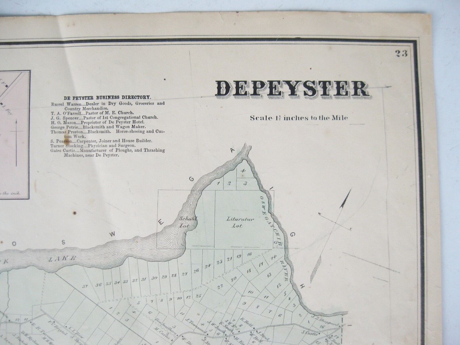 Vintage 1865 Map – Depeyster in St. Lawrence County, NY