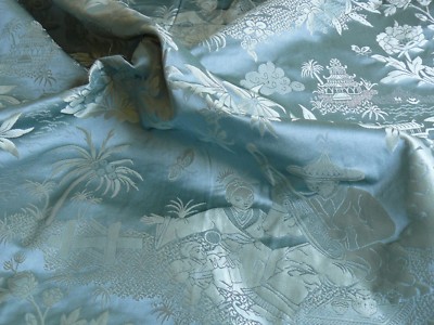 100%SILK CHINOISERY MUSIC GARDEN TOILE MUSIC GARDEN 