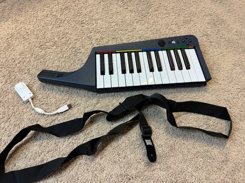 Wii Rock Band Keyboard Game Controller clavier keys piano w/ DONGLE And Strap