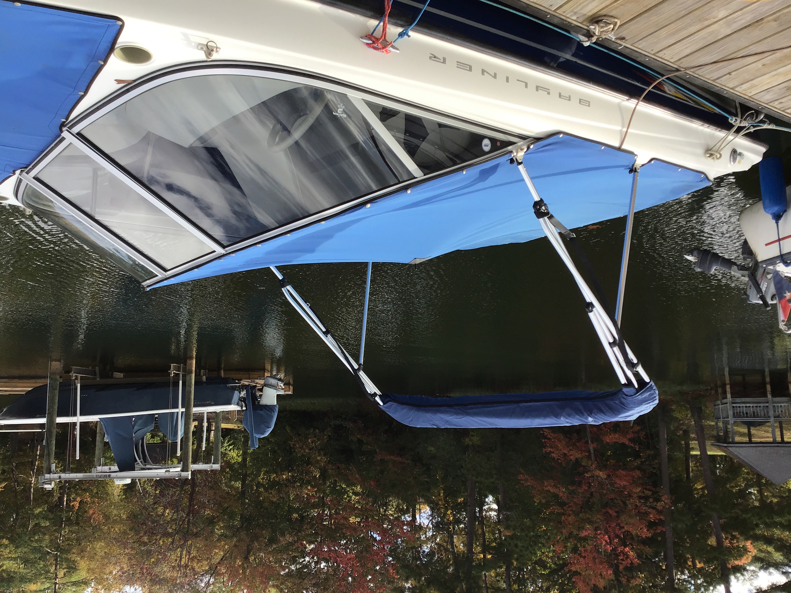 Bimini Top Boat Cover New 46" High 3 Bow 6' ft. L x 73"78" W BLUE W