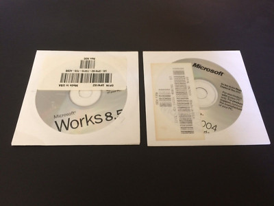 (2) Microsoft / DELL CD's (1) MS Works 8.5 + (1) MS Money 2004 - NEW / Sealed