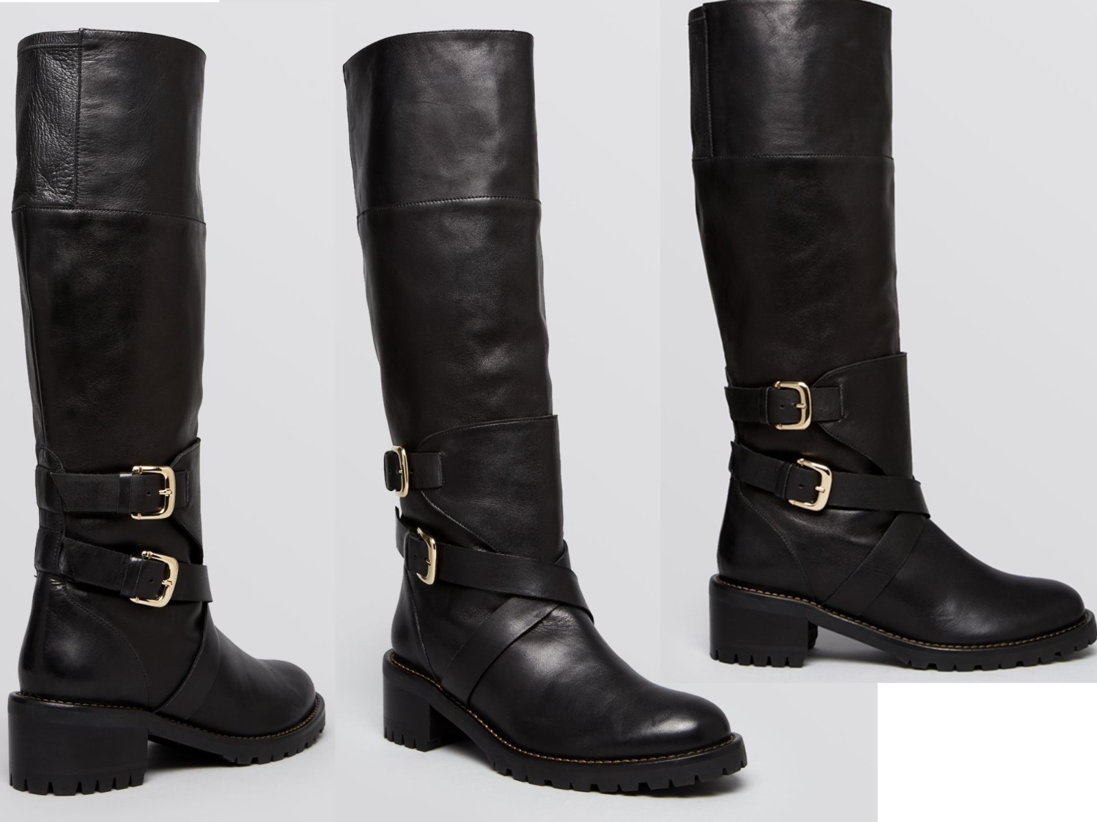 Pre-owned Dana Davis Boots Leather Platform Lug Sole Boots Madison In Black