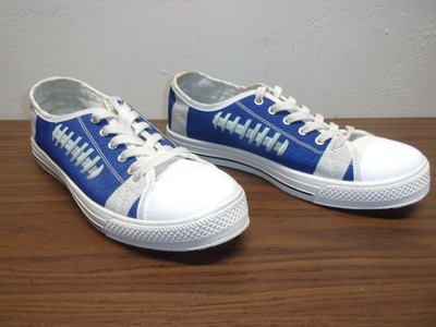 low top sneakers Blue White football 