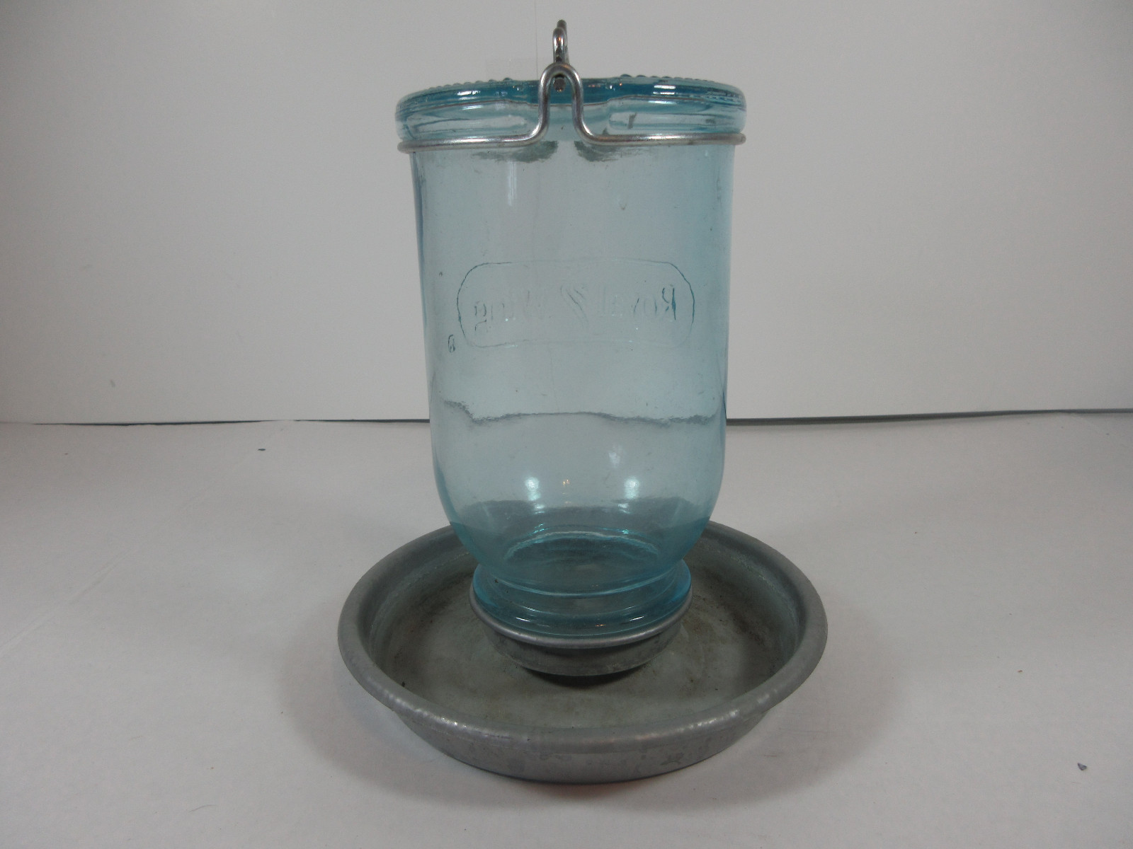 VINTAGE ROYAL WING MASON JAR WILD BIRD HANGING WATERER BACKYARD WATER DISPENSER