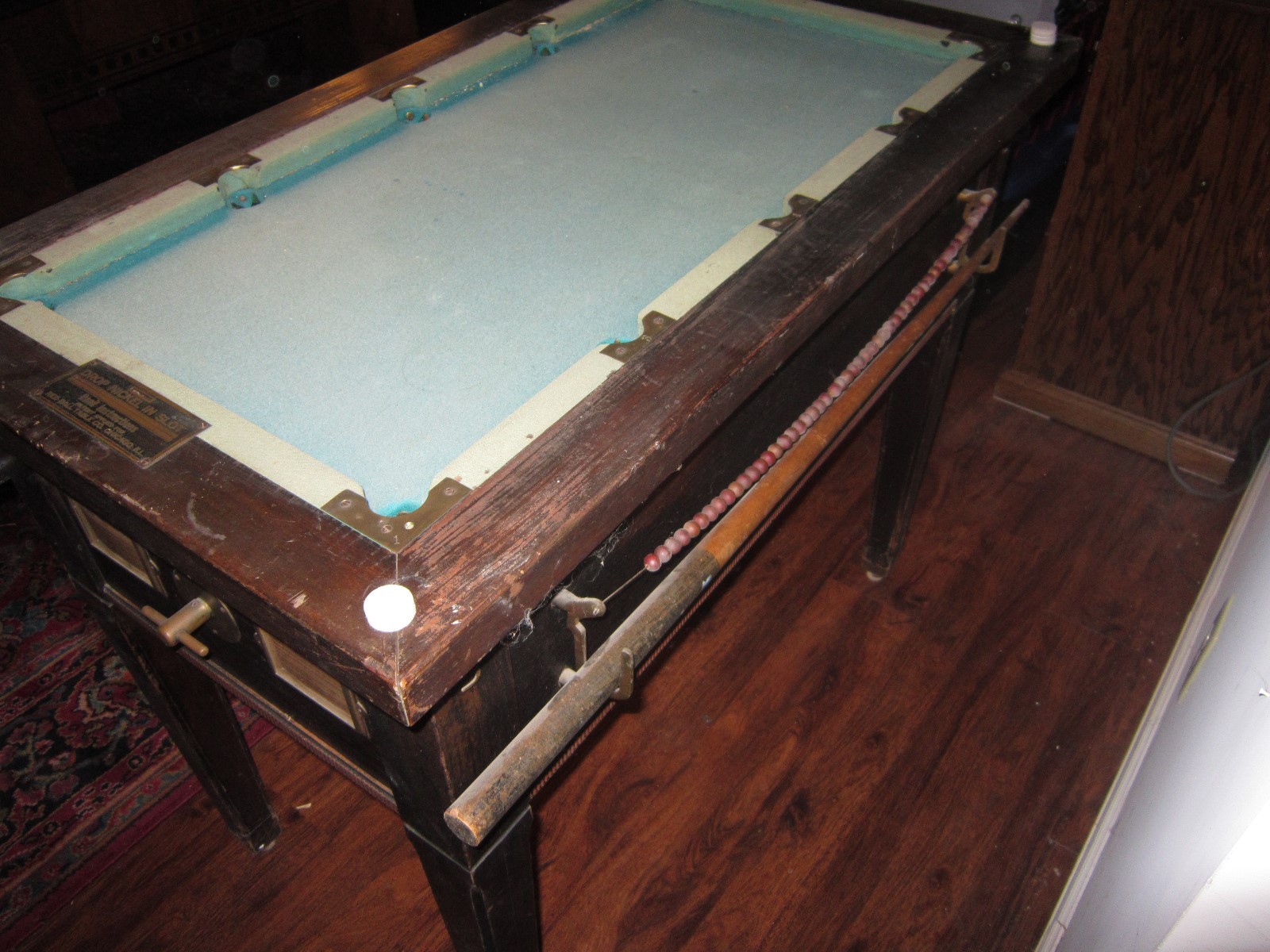Rare Red Ball Table Chicago from Bowling Alley in Illinois Rare Pool Style Game