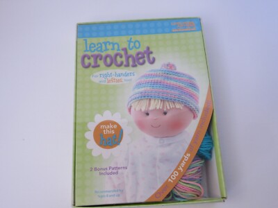 Leisure Arts Learn to Crochet Kit includes yarn, crochet hook, patterns