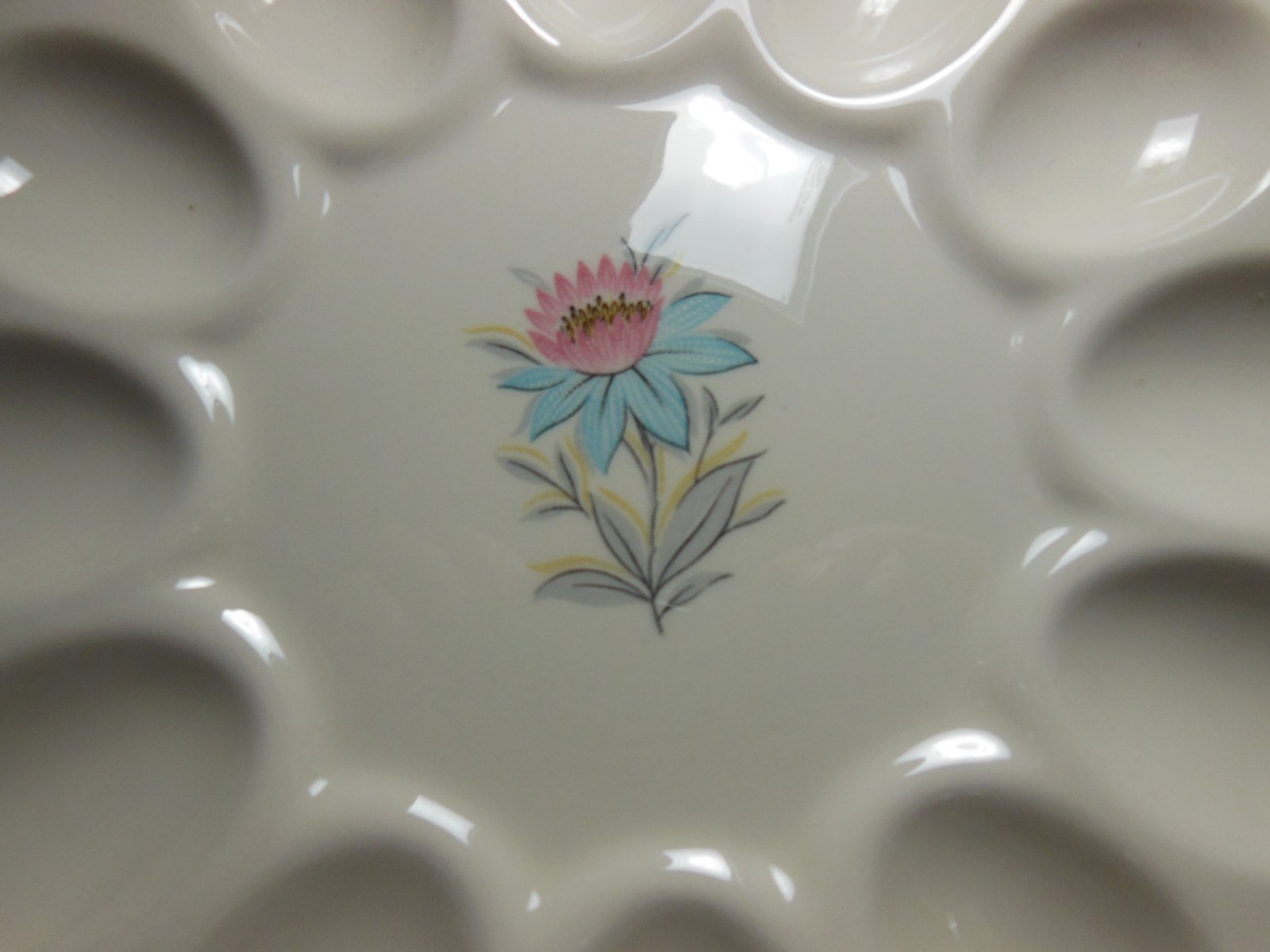 Vintage Steubenville Fairlane Deviled Egg Plate Flowal 50's Very NICE Items