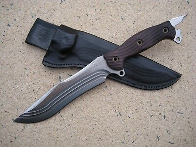Azula Custom Molded Leather Sheath For Busse Combat BURP Knife BLACK